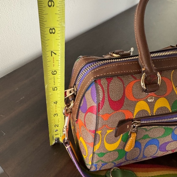Coach Rowan Satchel In Rainbow Signature Canvas - Picture 15 of 16